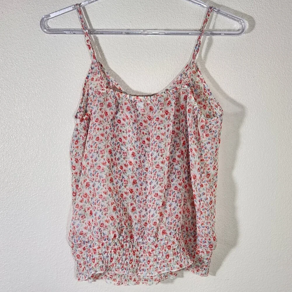 BONGO Prairie Style Sheer Floral Roses Ruffled Top Sz L - Picture 6 of 13